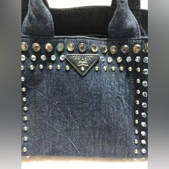 Prada
Canapa Tote Rhinestone Embellished Denim Large excellent condition!!!! - Picture 2 of 8